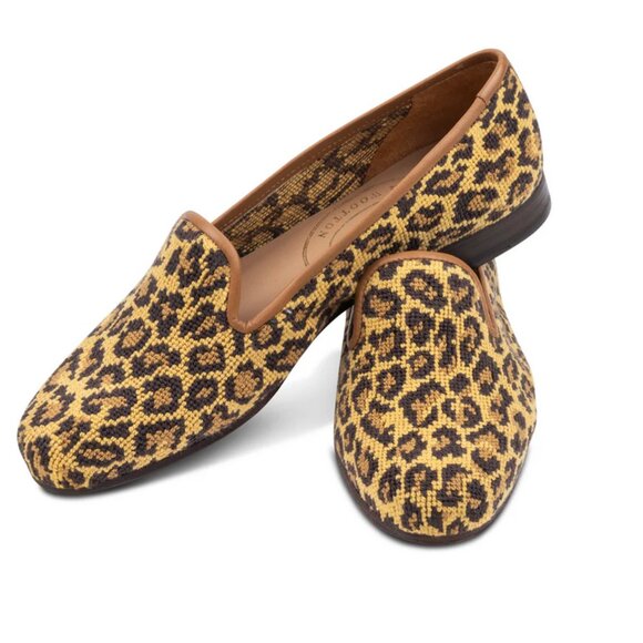 Stubbs and Wootton Jane Leopart Needlepoint Slipper - Picture 1 of 11